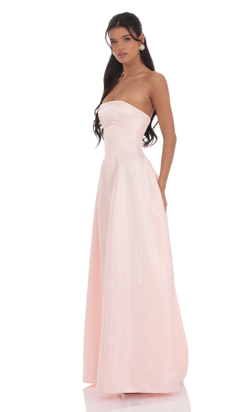 Sheen Empire Waist Maxi Dress in Pink